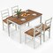 5-piece Wooden Dining Set With Rectangular Table And 4 Chairs-coffee And White
